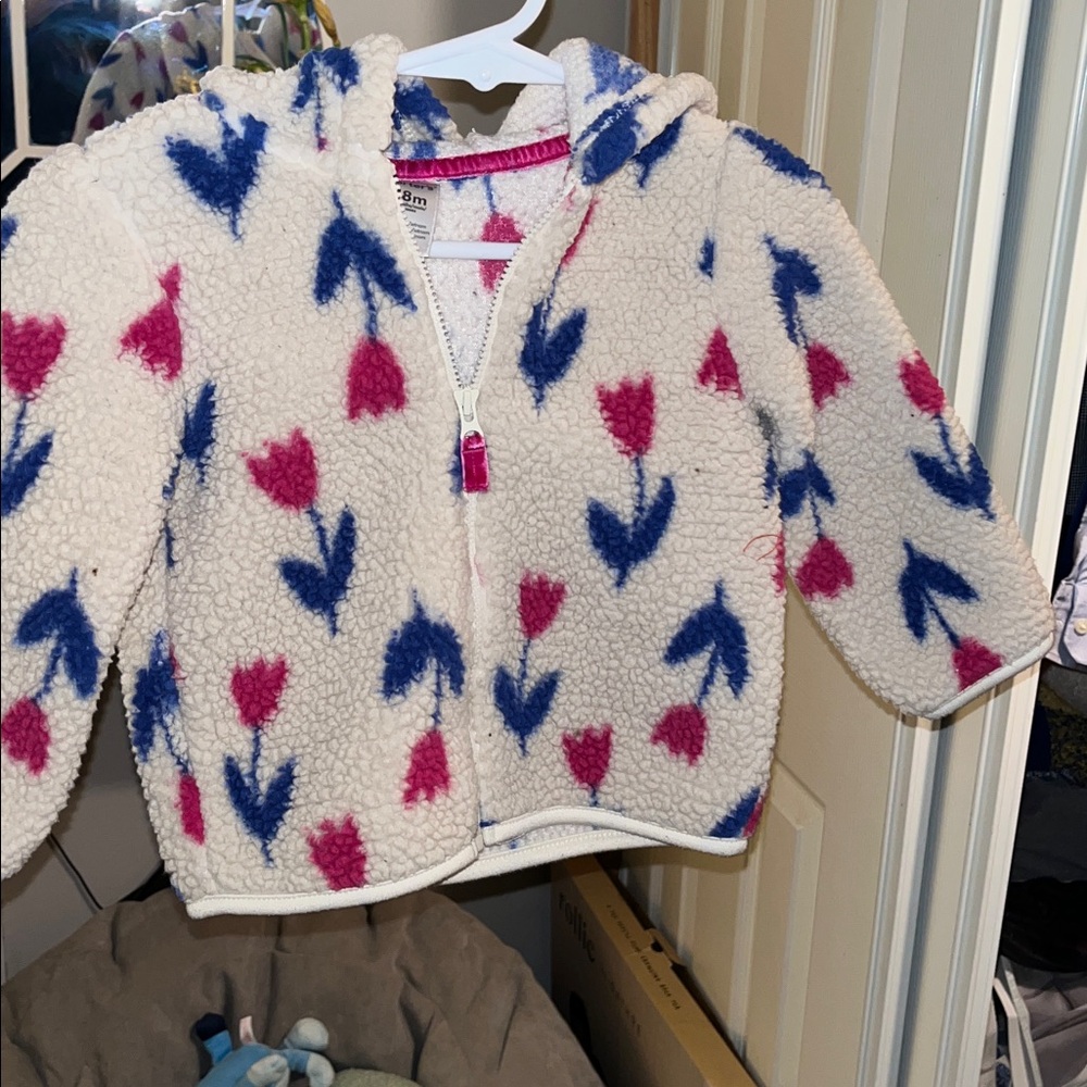 Flower Print Toddler Girl Sweater
